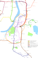 Transportation map (Suburban railway, Metro railway and tram)