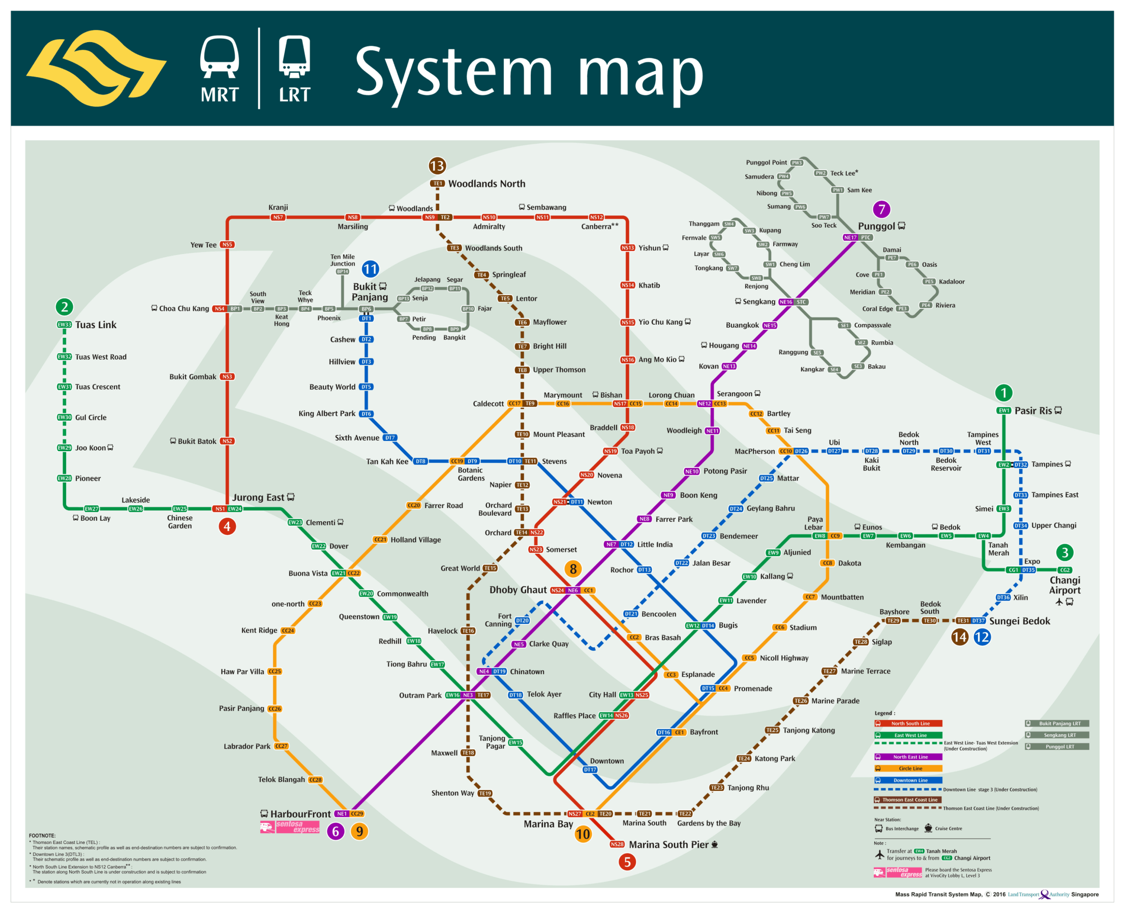 MRT Map from 2016